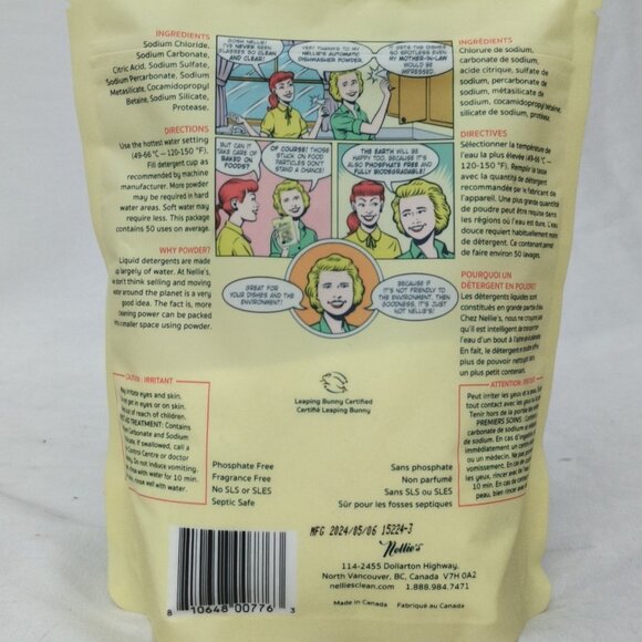 Nelly’s Dishwasher Powder Detergent 50 Scoops 726 g 1.6 lb NEW - Picture 3 of 5
